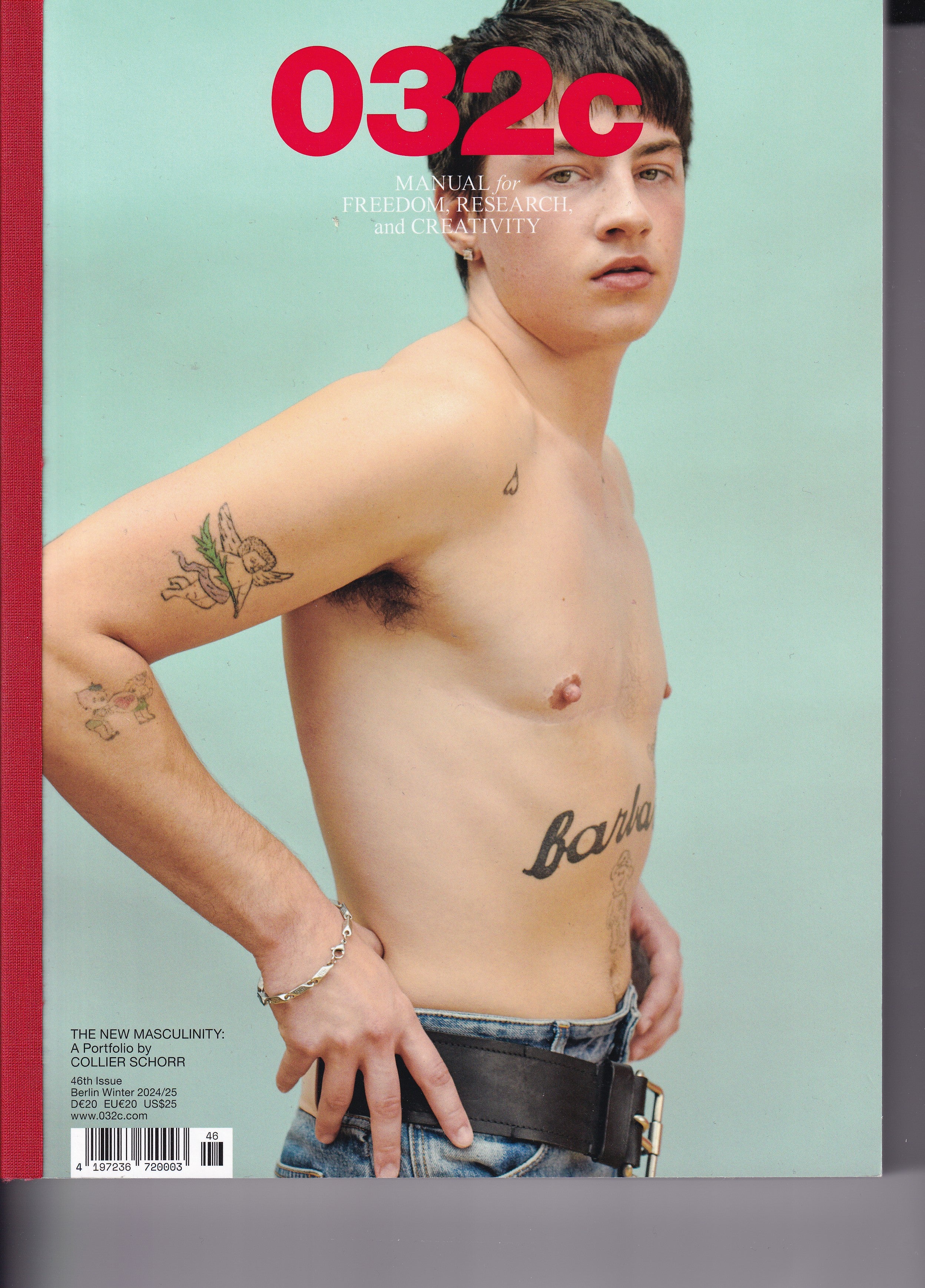 Gay Photobook/magazine - 032c Issue 46 (Winter 2024/25) — Collier Schorr "New Masculinity" Cover